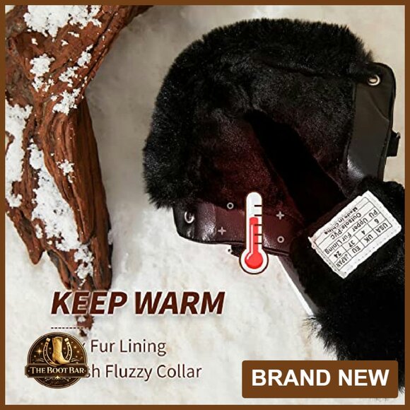 Women's Waterproof Winter Snow Boots Mid-Calf Fur Lined Non-Slip - Picture 4 of 8
